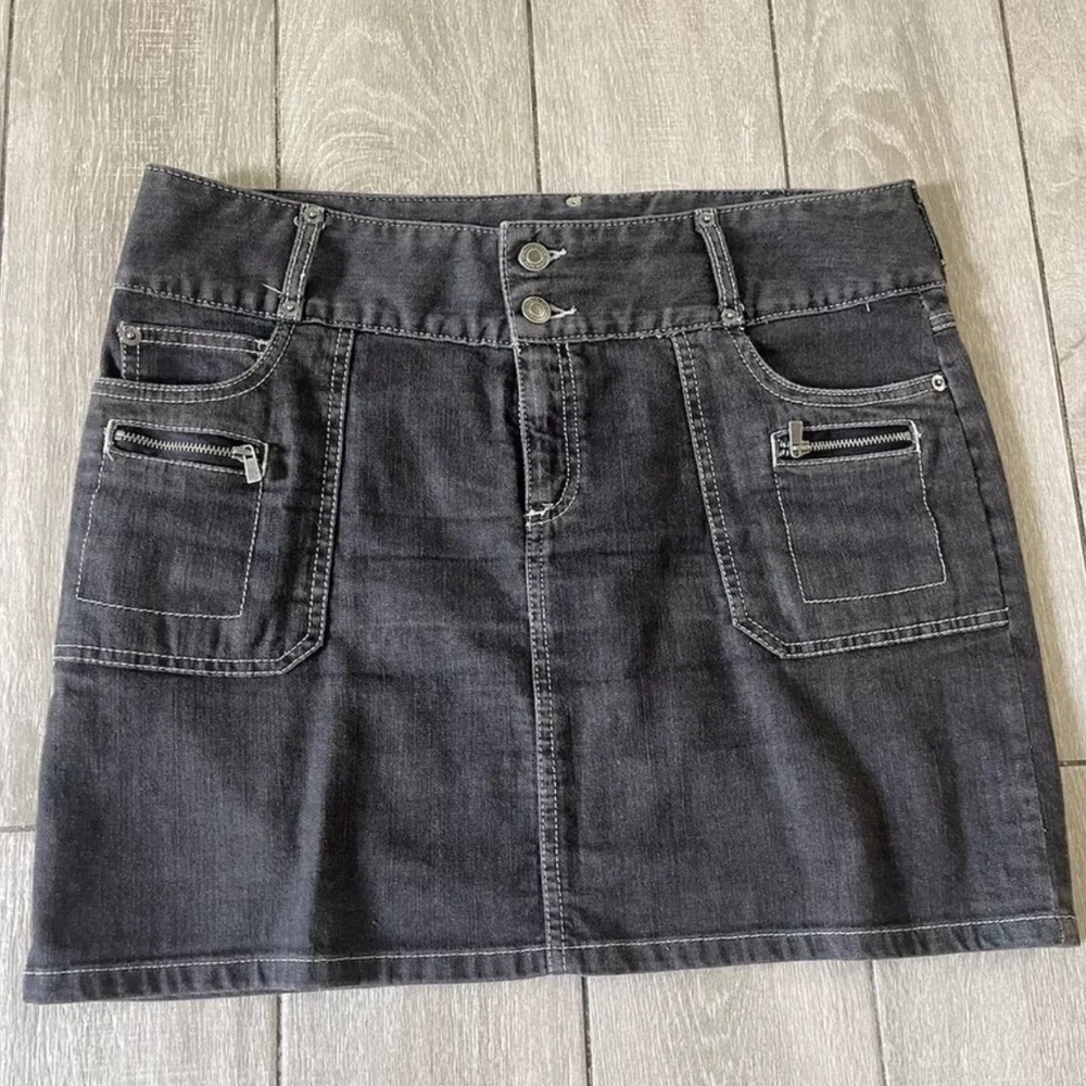 Michael Kors Black Denim Jean Skirt Size 10 Made In Morocco